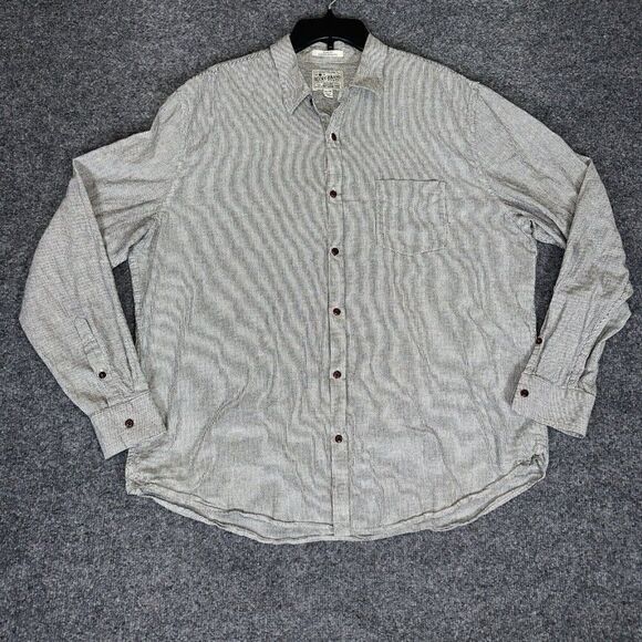 Lucky Brand Other - Lucky Brand Shirt Mens 2XL Grey Striped Slim Fit Long Sleeve Casual Pocket Adult